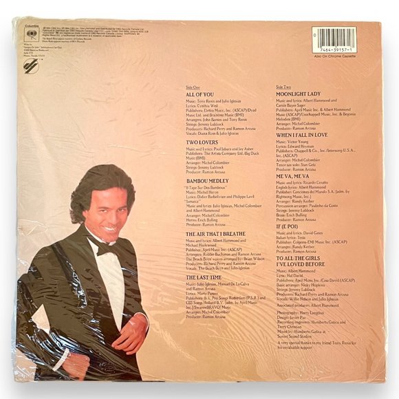Sealed JULIO IGLESIAS : 1100 BEL AIR PLACE ~ 12" RECORD 1984 ~ CANADA EDITION - Picture 2 of 3